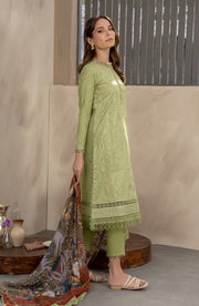 Elegant Embroidered Lawn Shirt with Printed Chiffon Dupatta
