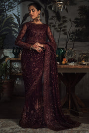 Elegant Carmine Sequins Embroidered Net Dress