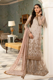 Elegant Sequins Embroidered Net Gharara in Contrast Colors