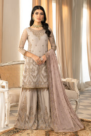 Elegant Sequins Embroidered Net Gharara in Contrast Colors