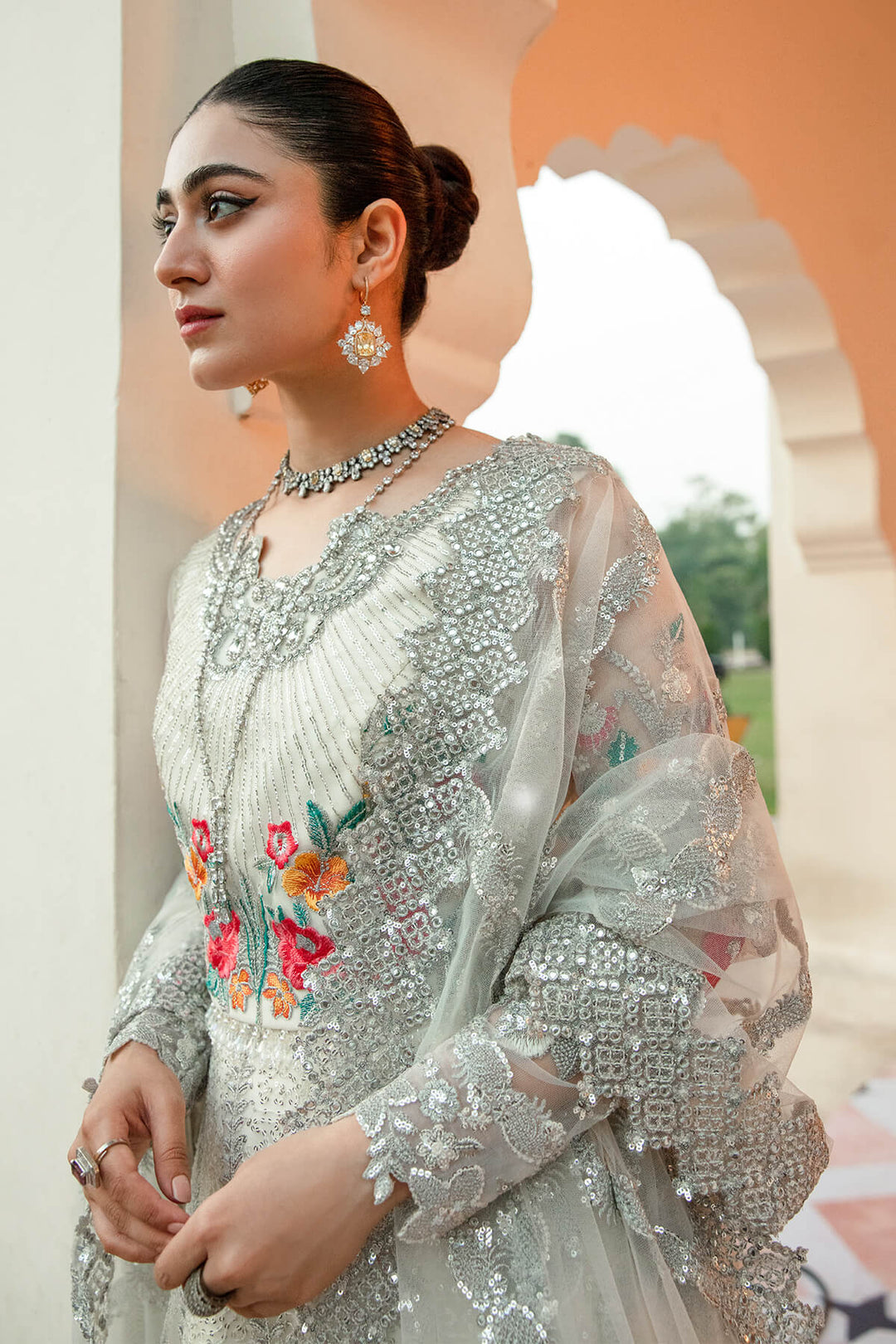 Embroidered Organza Lehenga Pakistani Bridal Dress