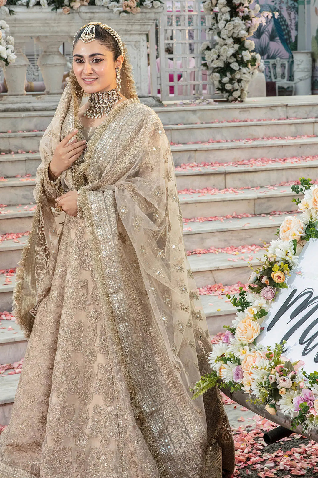 Exquisite Embroidered Organza Pakistani Bridal Dress