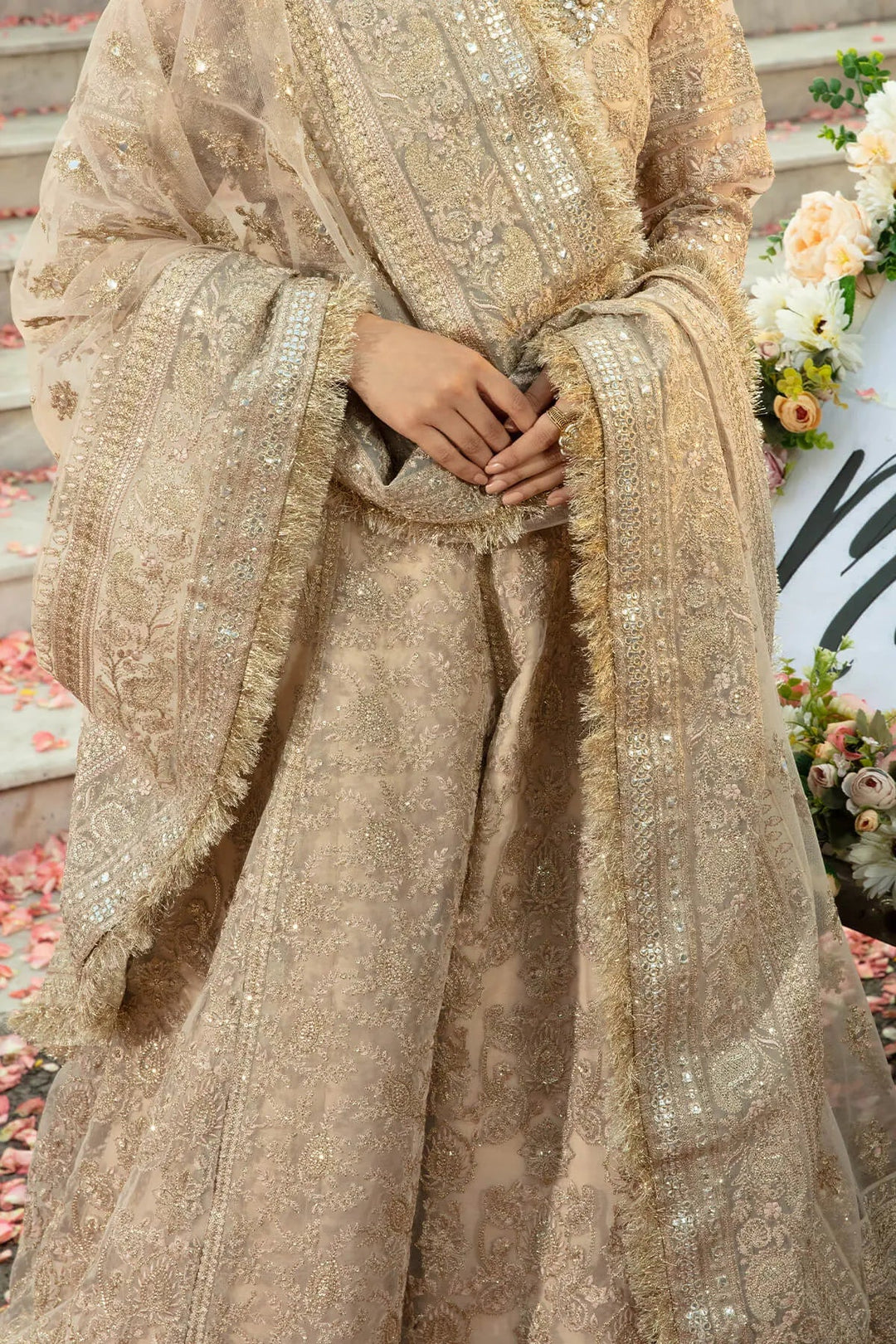 Elegant Embroidered Organza Pakistani Bridal Dress