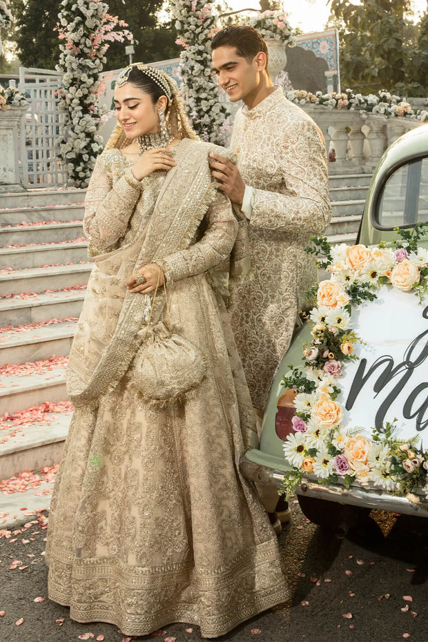 Hand Embellished Organza Pakistani Bridal Lehenga