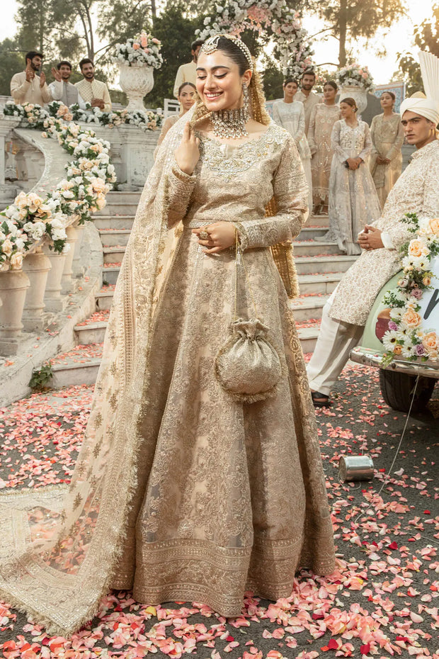 Hand Embellished Organza Pakistani Bridal Lehenga