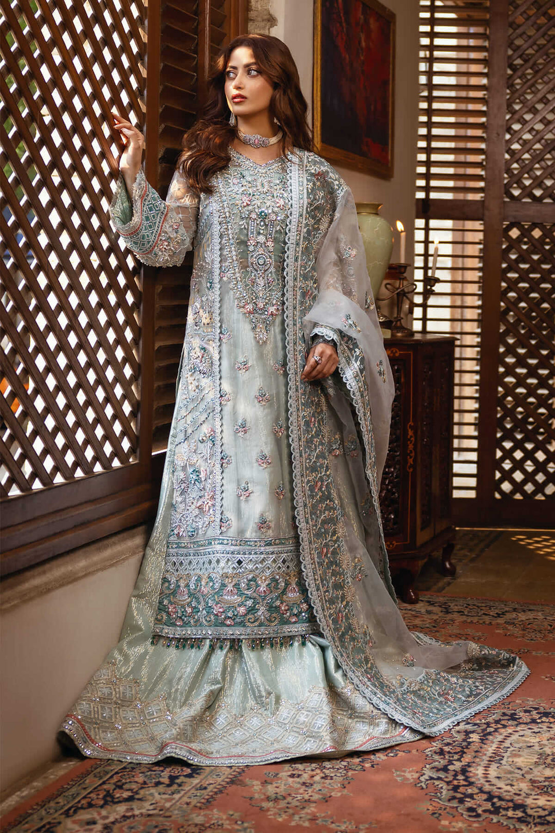 Neck Embroidered Lehenga