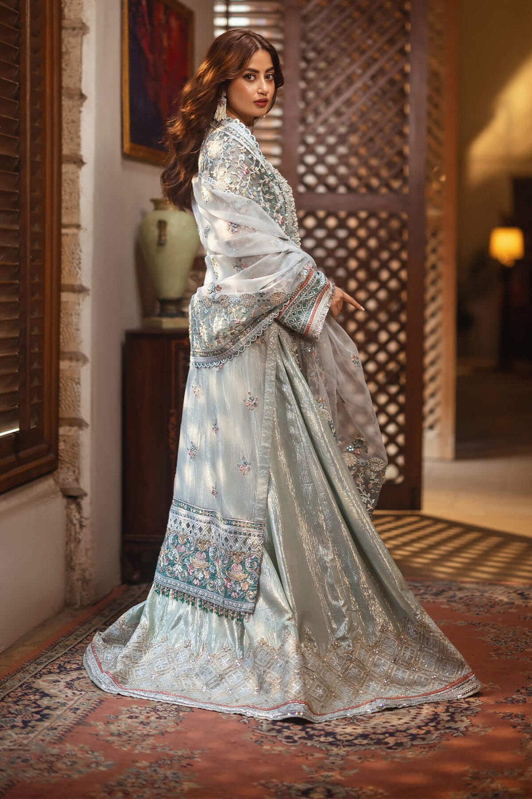 Neck Embroidered Lehenga