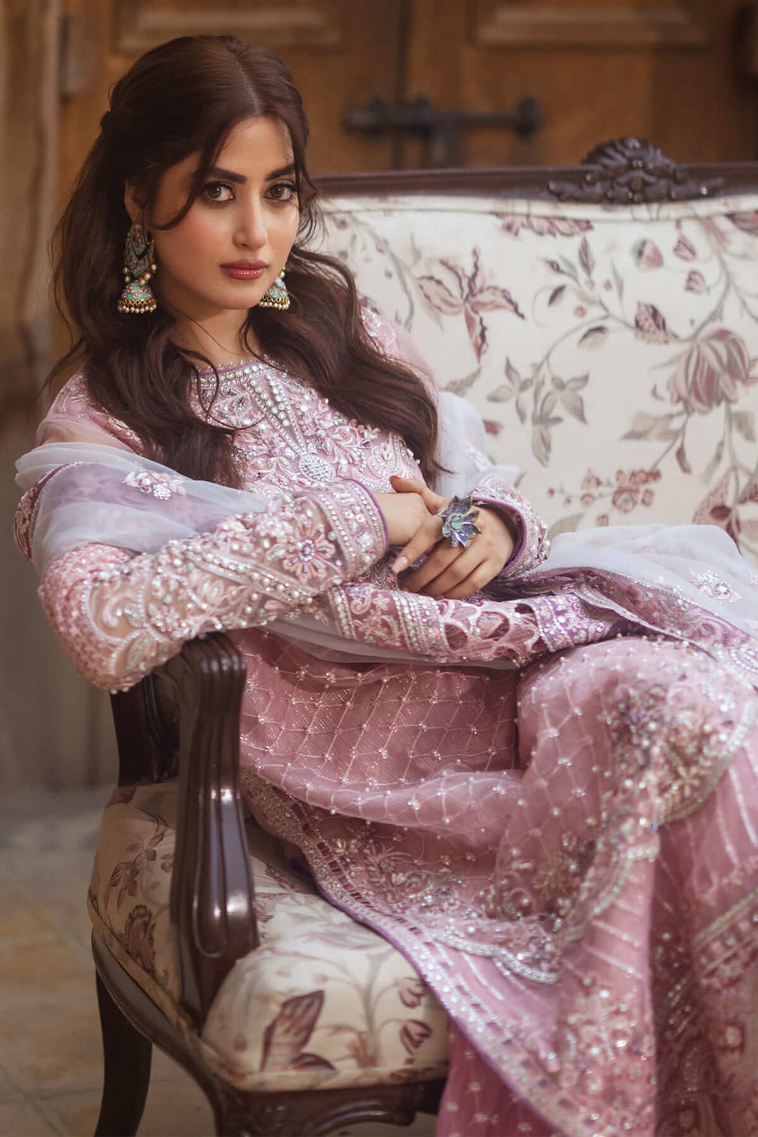 Embroidered Organza Lehenga With Dupatta 1115