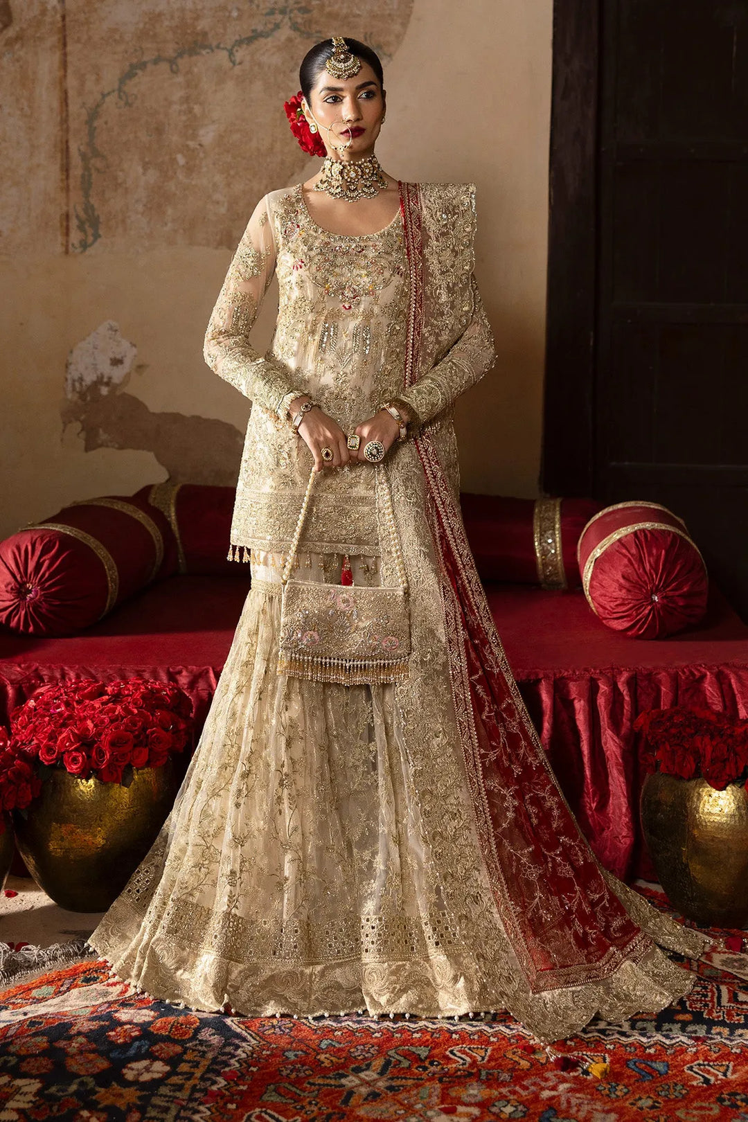 Elegant Pakistani Bridal Dress with Intricate Embroidery