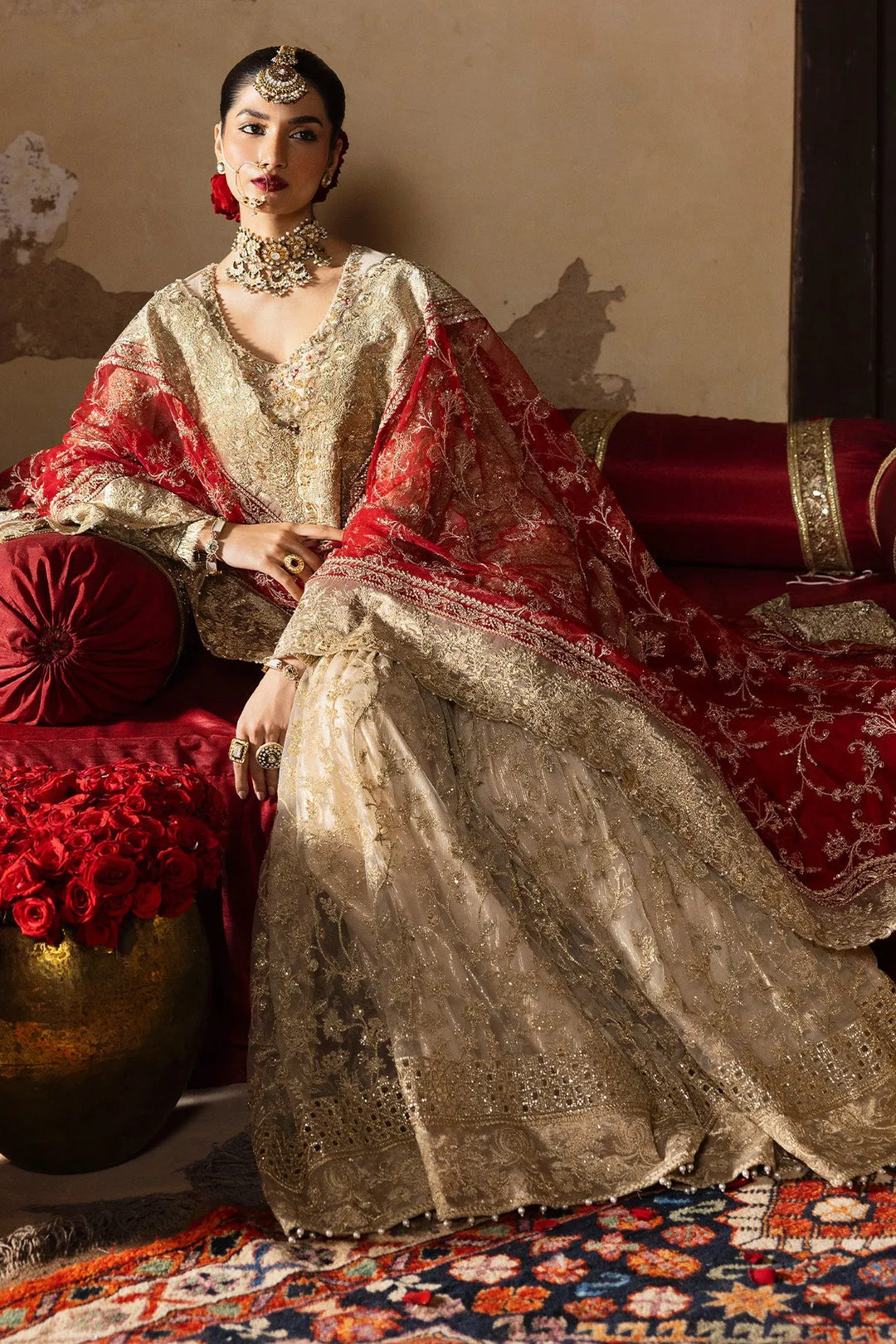Elegant Pakistani Bridal Dress with Intricate Embroidery