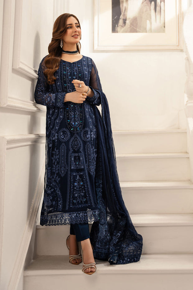 3 Piece Embroidered Chiffon Suit Pakistani Party Dress