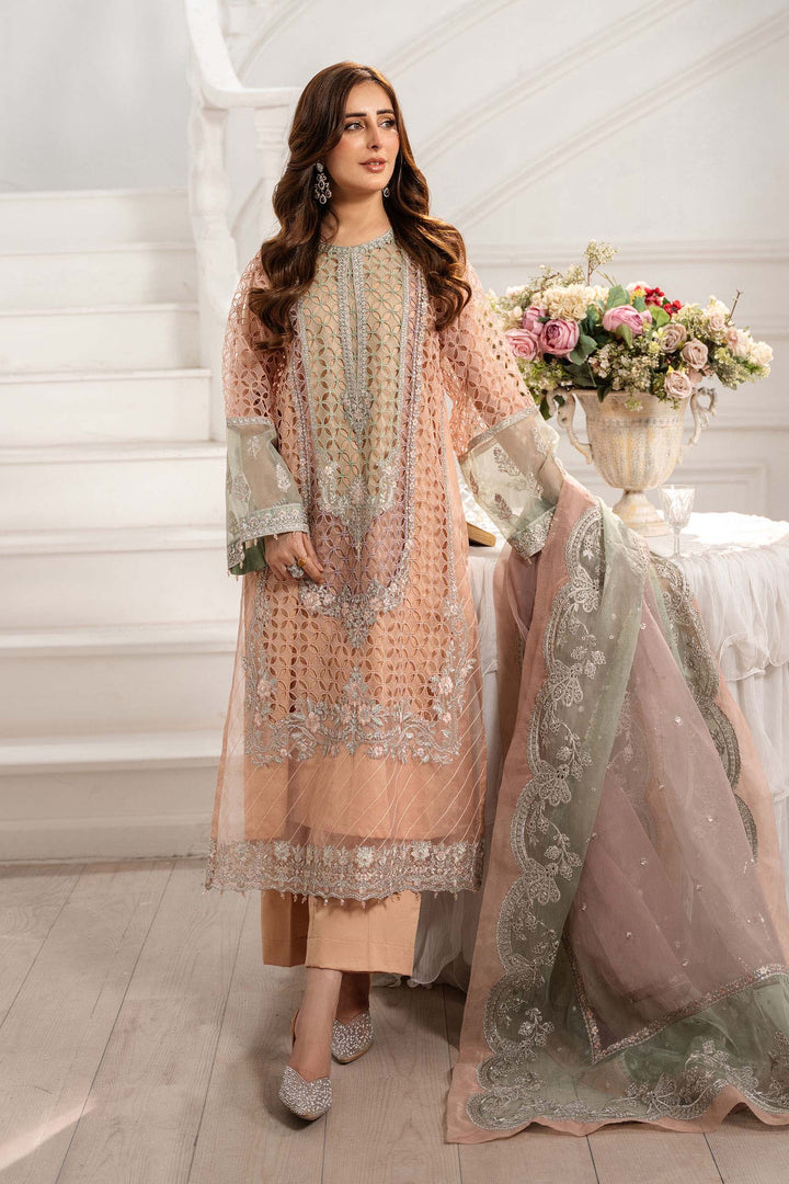 3 Piece Embroidered Organza Suit Pakistani Party Dress