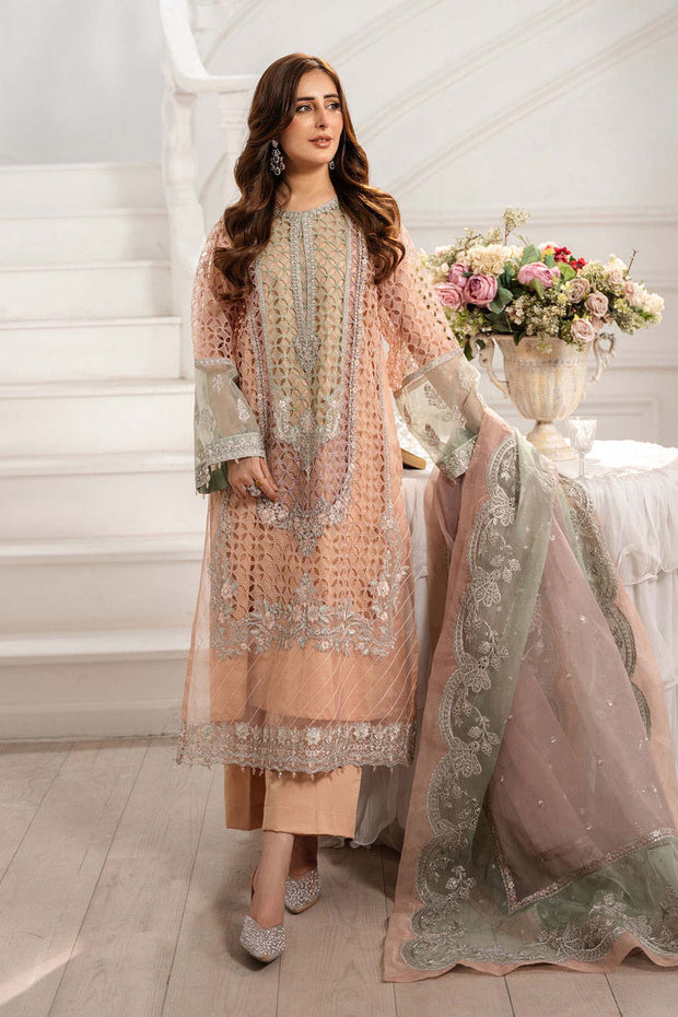 3 Piece Embroidered Organza Suit Pakistani Party Dress