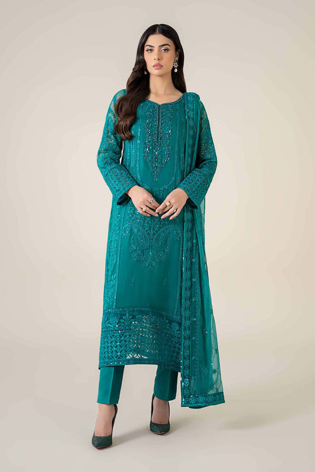 3 Piece Embroidered Chiffon Suit Pakistani Party Dress