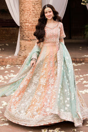 Hand Embellished Pakistani Bridal Outfit in Multi-Shade Pink