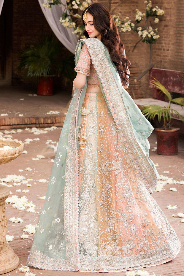 Hand Embellished Pakistani Bridal Outfit in Multi-Shade Pink