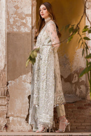 Ivory Pakistani Bridal Dress with Hand-Embellished Motifs