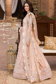 Elegant Pale Peach Pakistani Bridal Dress with Embellishments
