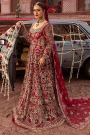 Pakistani Bridal Dress in Radiant Red with Embroidery