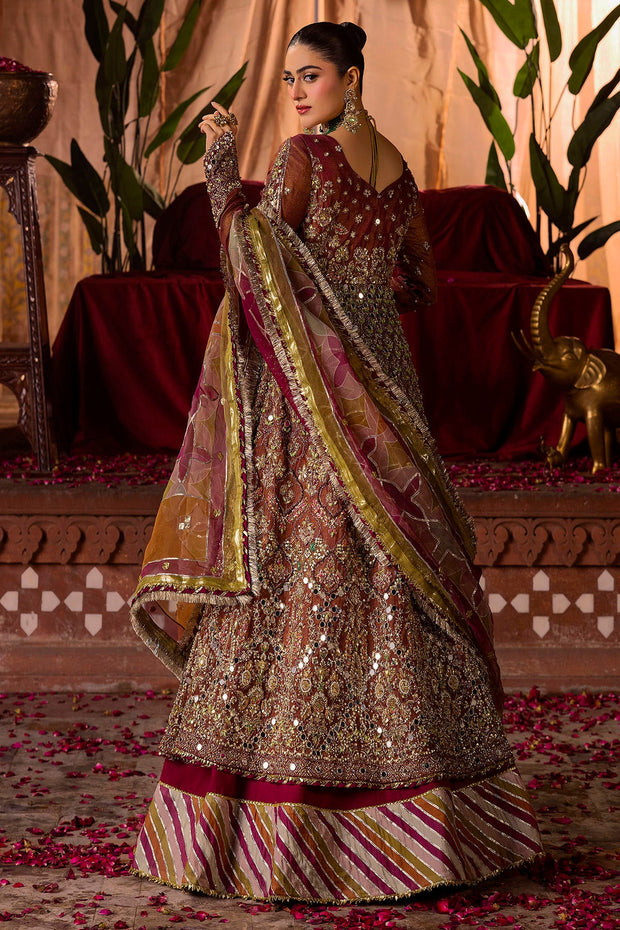 Fuchsia Pink Pakistani Bridal Dress with Intricate Embroidery