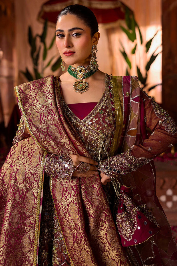 Fuchsia Pink Pakistani Bridal Dress with Intricate Embroidery