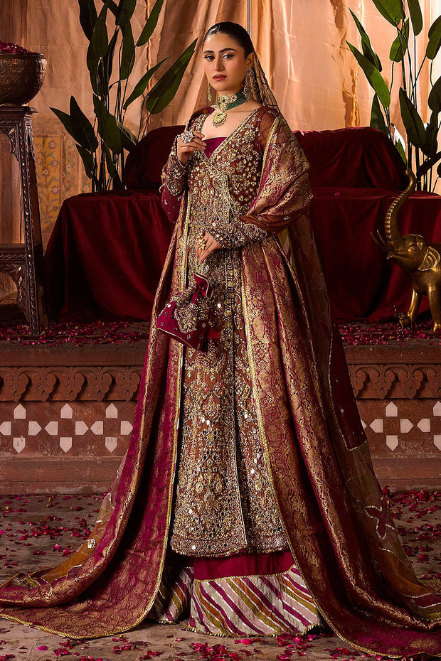 Fuchsia Pink Pakistani Bridal Dress with Intricate Embroidery