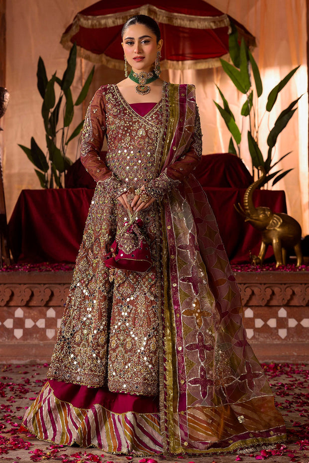 Fuchsia Pink Pakistani Bridal Dress with Intricate Embroidery