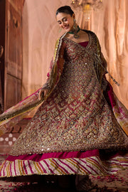 Fuchsia Pink Pakistani Bridal Dress with Intricate Embroidery