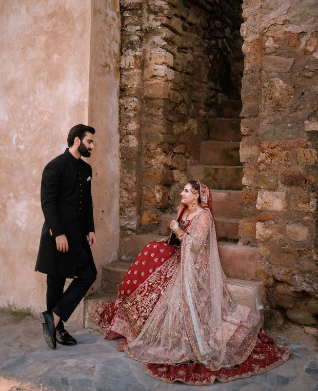 Elegant Cream Silk Pakistani Sherwani for Weddings