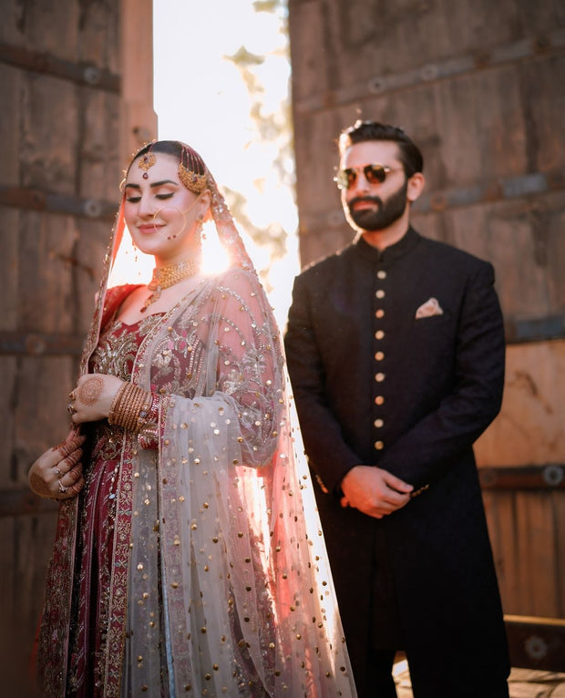 Elegant Cream Silk Pakistani Sherwani for Weddings