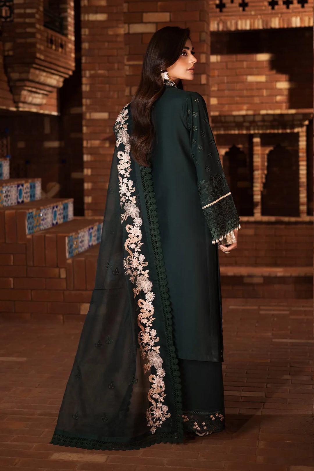 Embroidered Lawn Gown With Dupatta A864