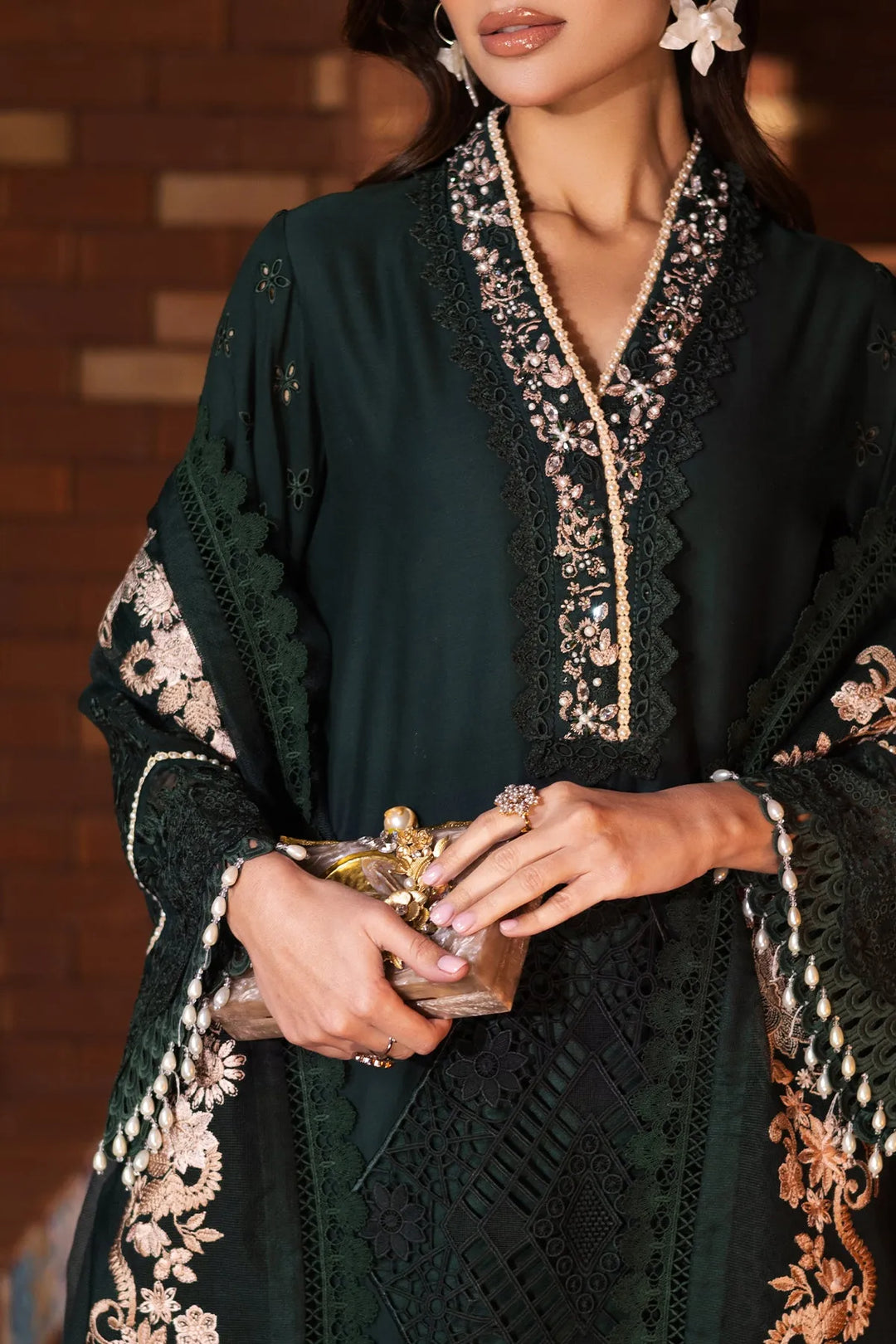 Embroidered Lawn Gown With Dupatta A864
