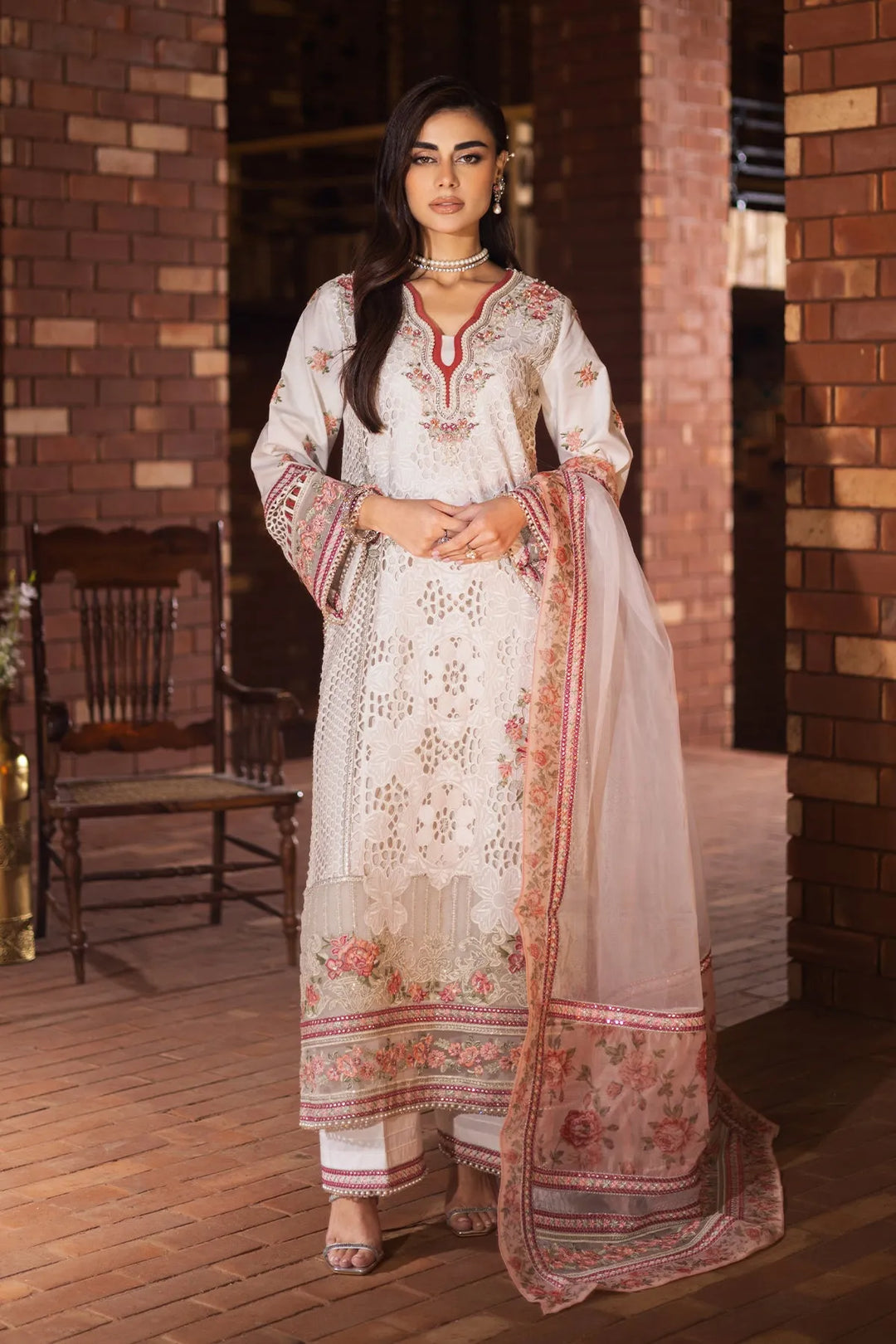 Embroidered Organza Lehenga With Dupatta 9F78