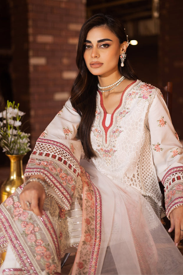 Imrozia Elegant Pakistani Dresses with Organza Embellished Lawn