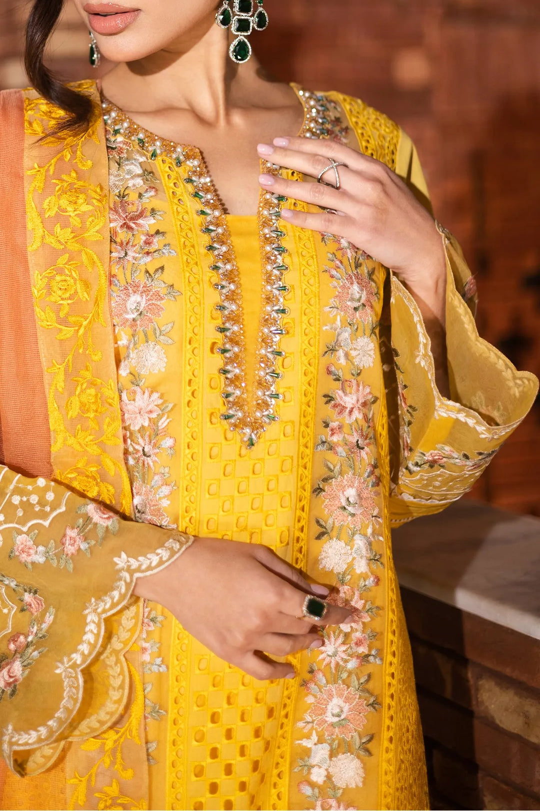 Embroidered Lawn Ensemble With Dupatta 1433
