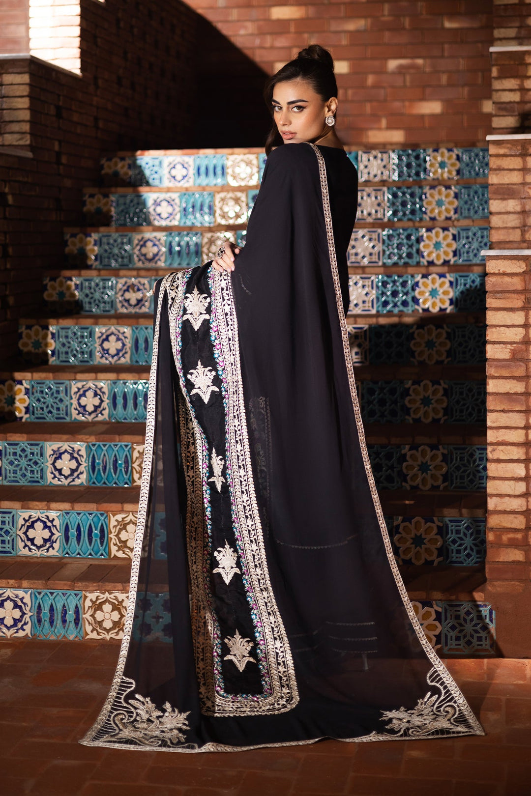 Imrozia Elegant Pakistani Dresses with Embroidered Georgette Lawn
