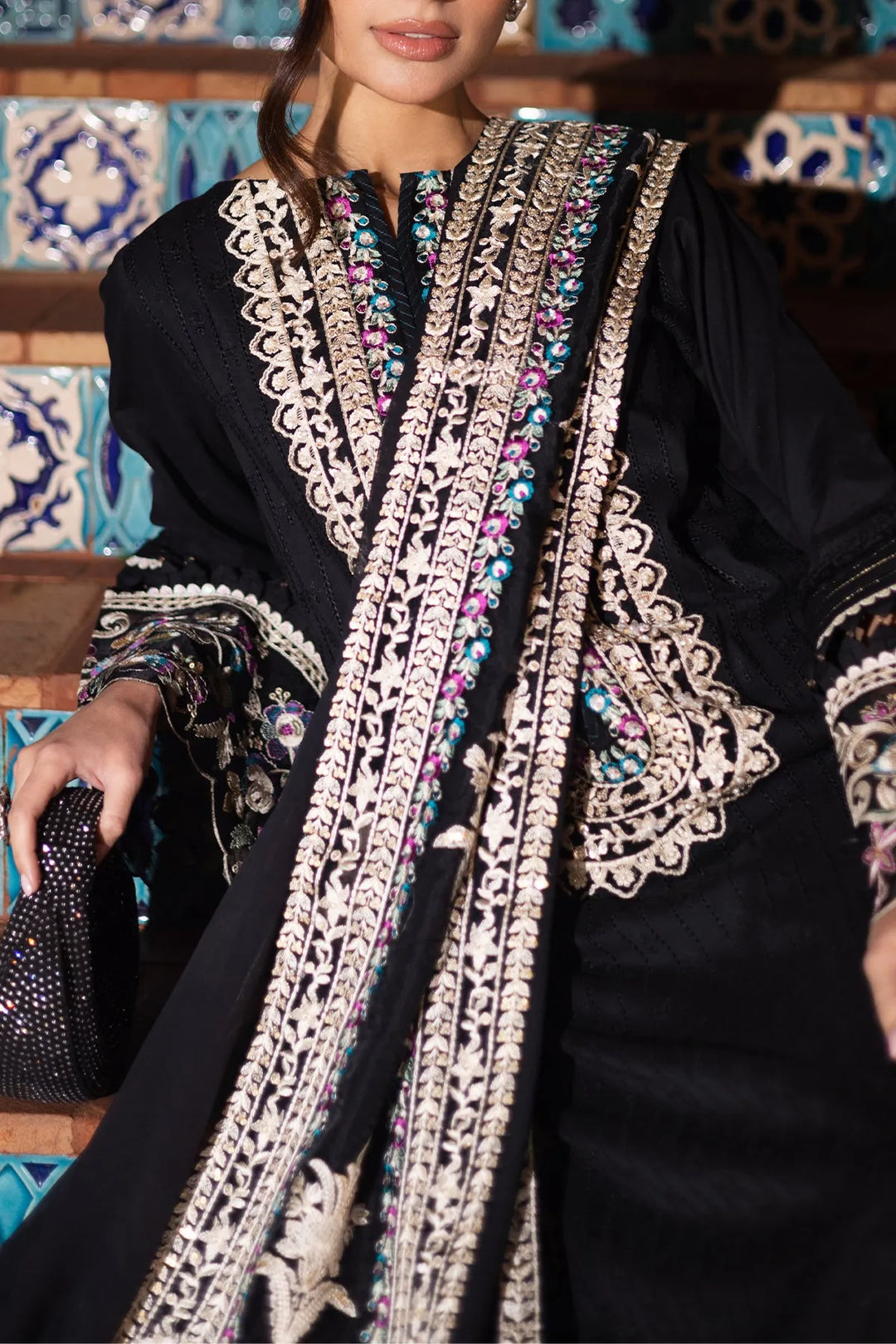 Embroidered Georgette Lehenga With Dupatta Fb18