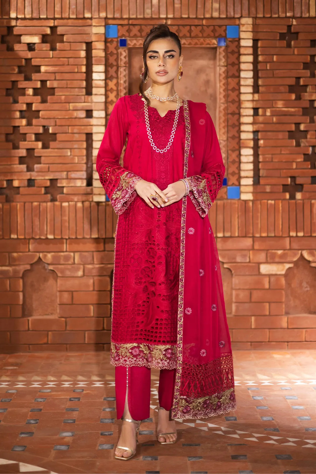 Embroidered Georgette Lehenga With Dupatta Fb18