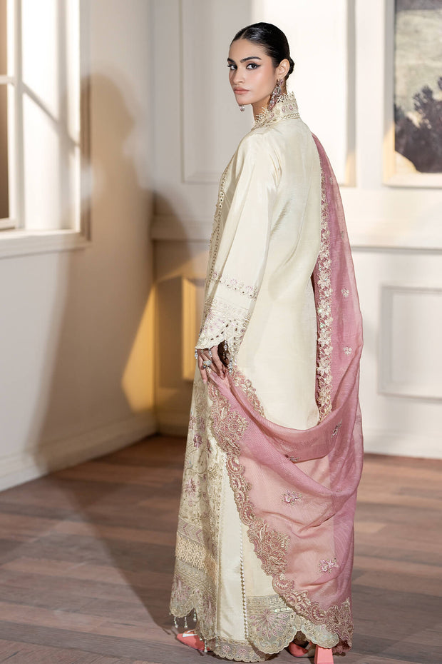 Imrozia Raw Silk Pakistani Dresses Embroidered Silk Front