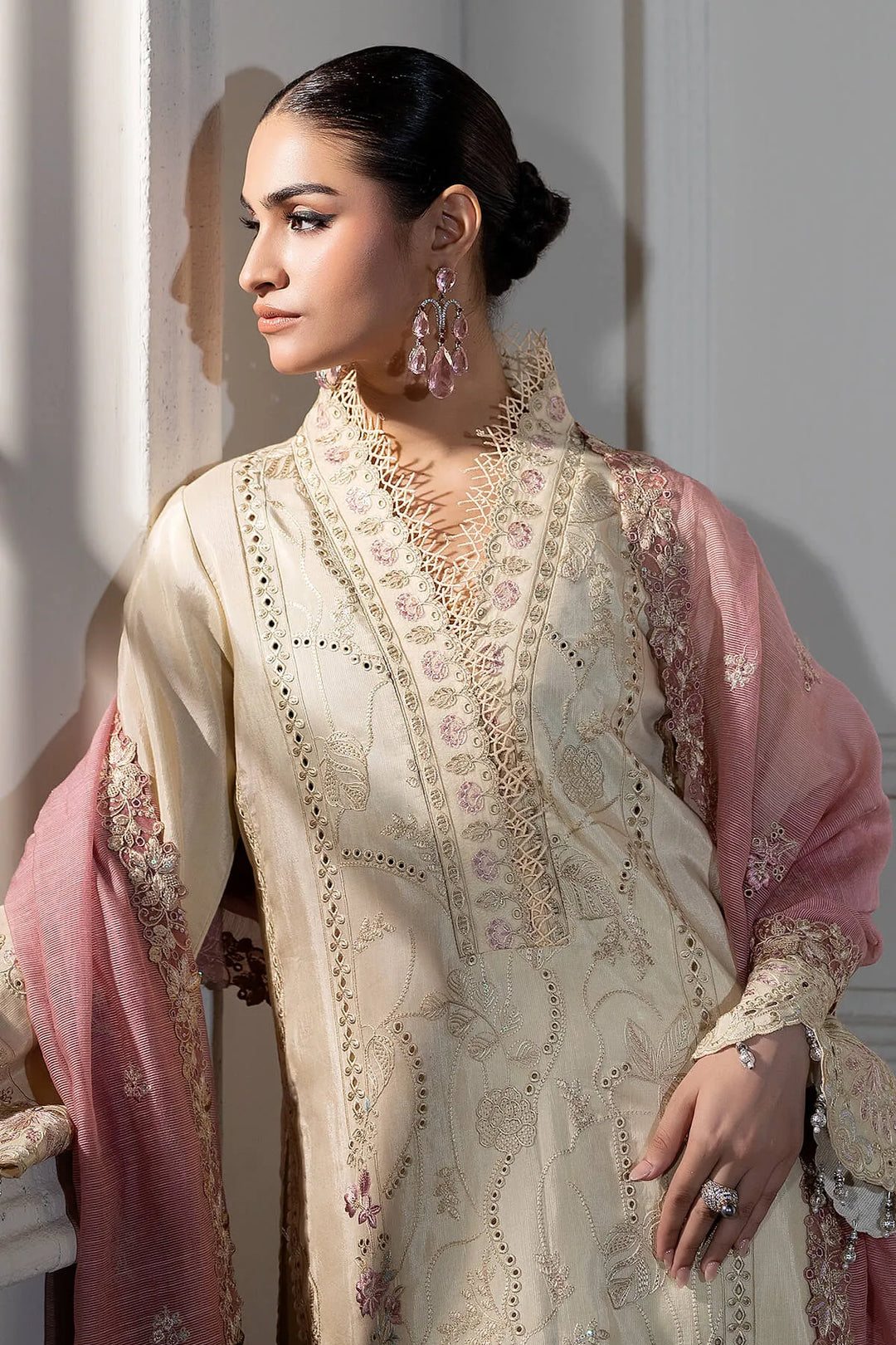 Silk Embroidered Shirt And Trouser Set