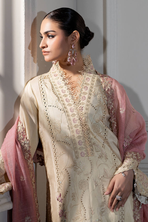 Imrozia Raw Silk Pakistani Dresses Embroidered Silk Front