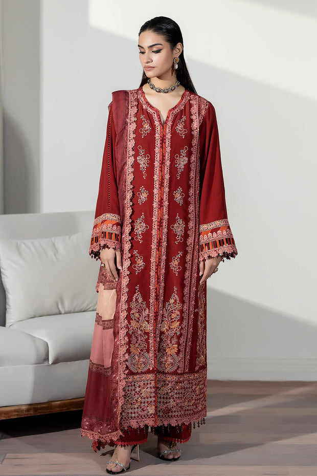 Imrozia Raw Silk Pakistani Dresses Embroidered Silk