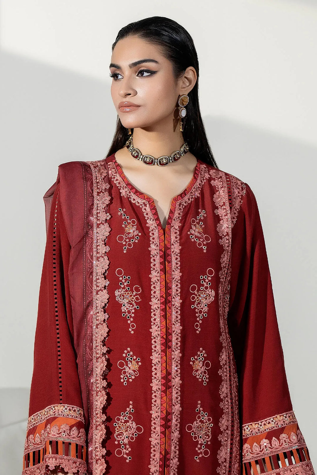 Silk Embroidered Gown
