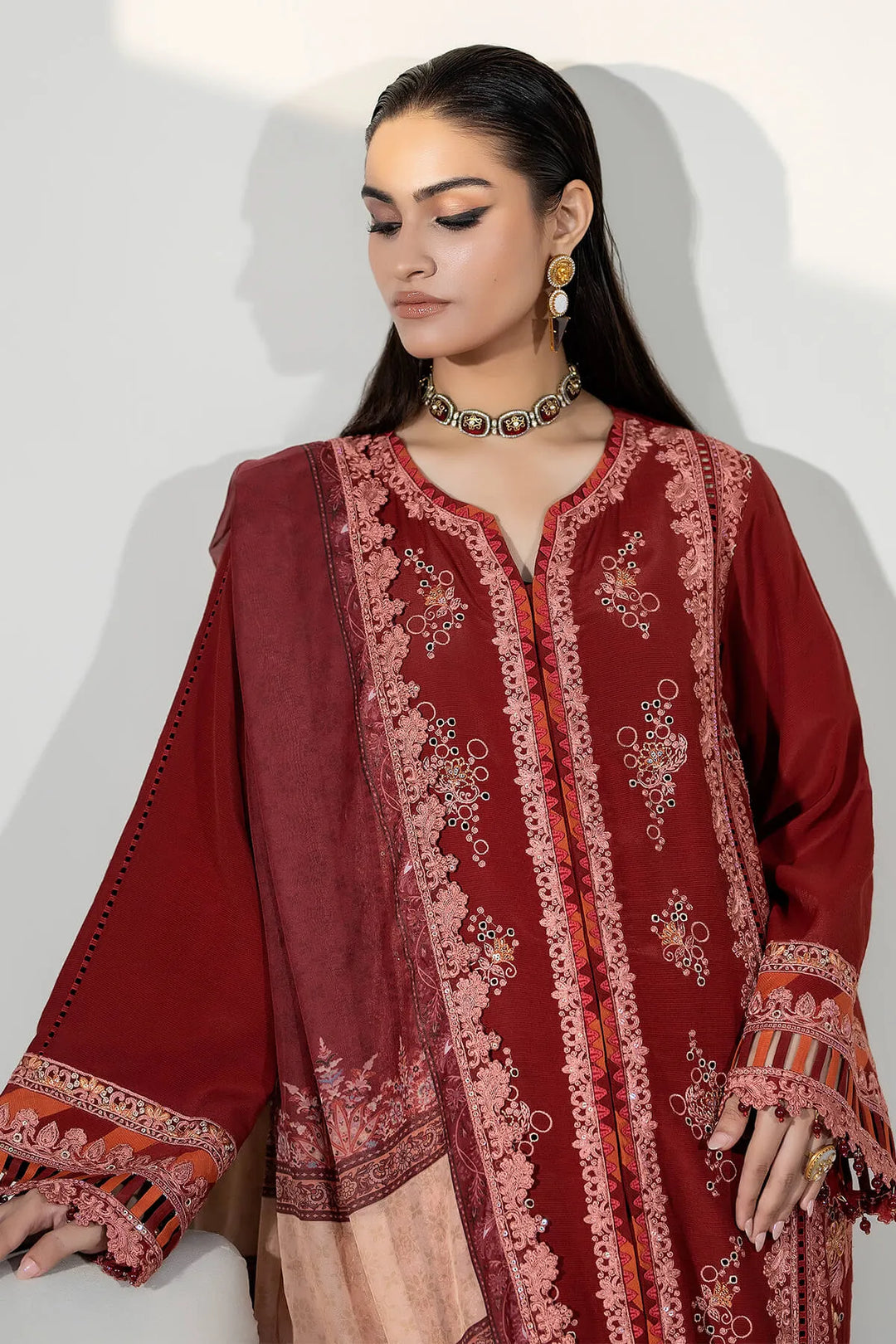 Silk Embroidered Gown