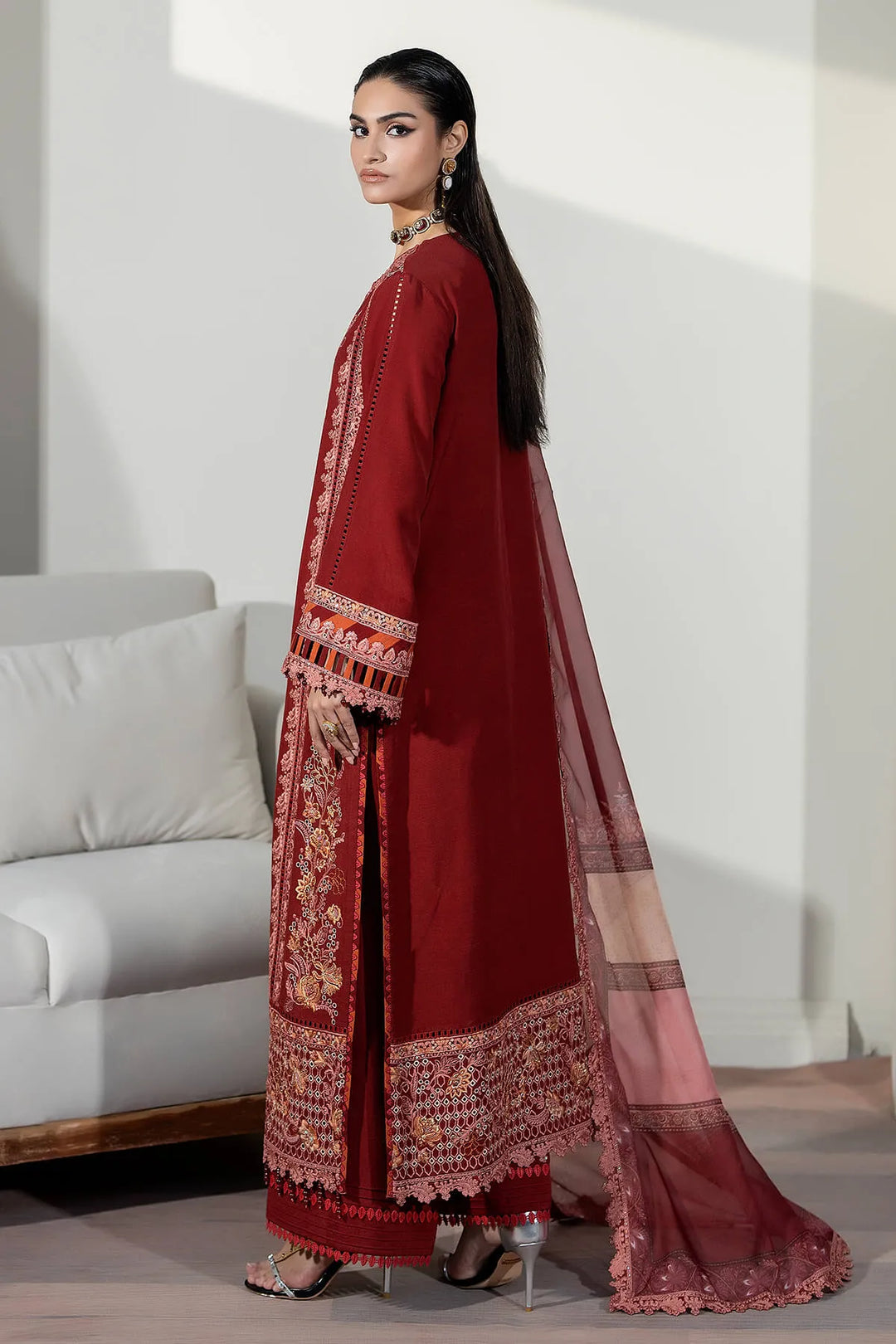 Silk Embroidered Gown