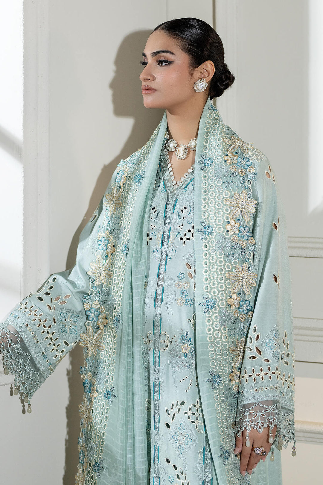 Imrozia Raw Silk Pakistani Dresses Embroidered