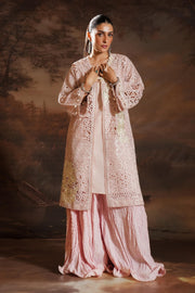 Sana Safinaz Stitched Embroidered Organza Shirt + Gharara Sana