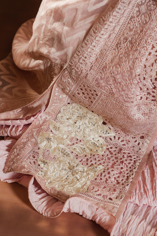 Sana Safinaz Stitched Embroidered Organza Shirt + Gharara Sana