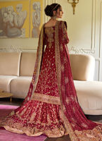 Embroidered Scarlet Pakistani Bridal Lehenga Dress