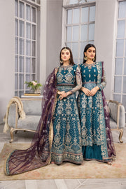 Sea Green Heavily Embellished Pakistani Maxi Style Wedding Dress
